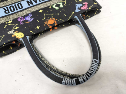 Dior Christian Dior Lucky Motif Book Tote Large Canvas Black Tote Bag