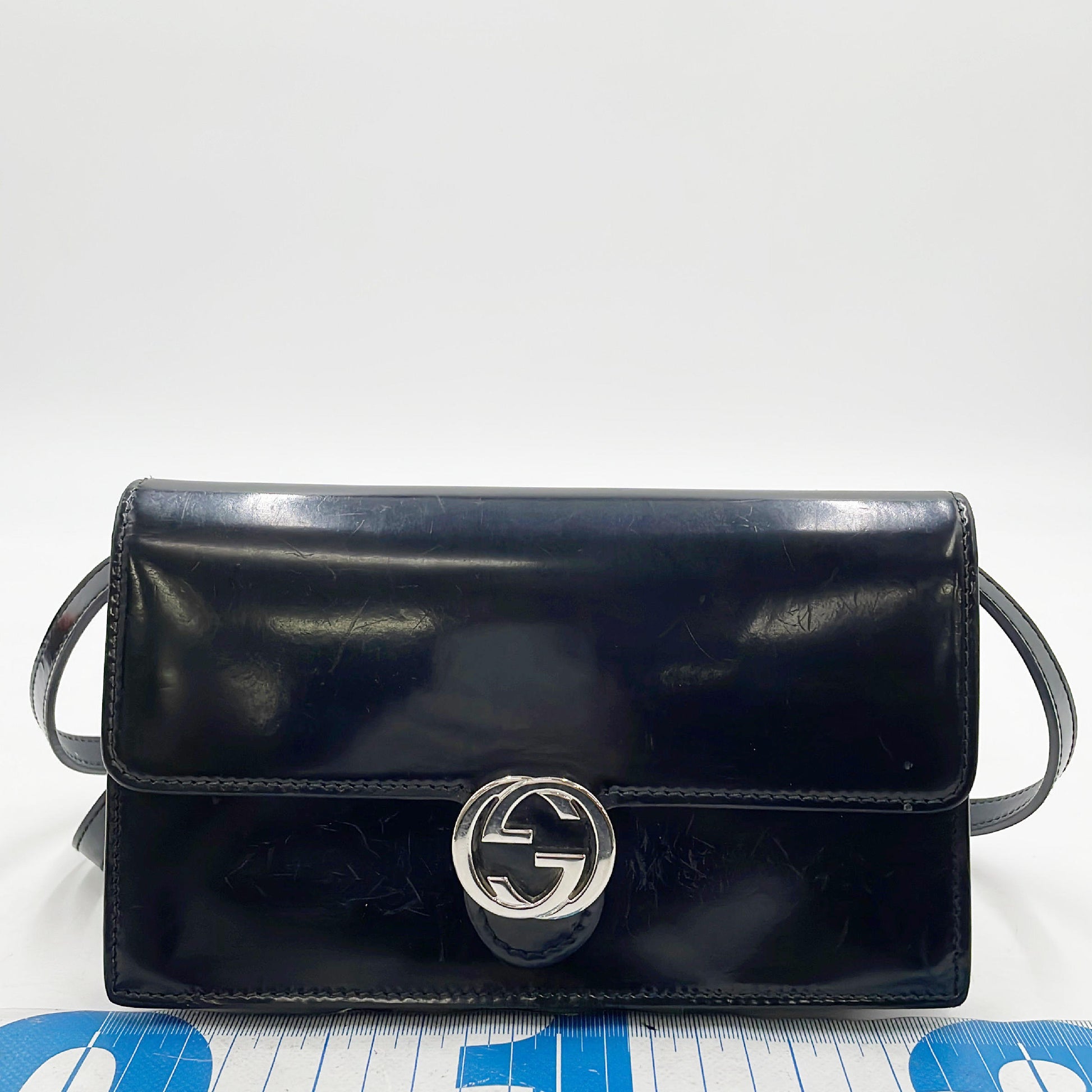 GUCCI GUCCI Shoulder Wallet 369664 Leather Black ST Shoulder Bag