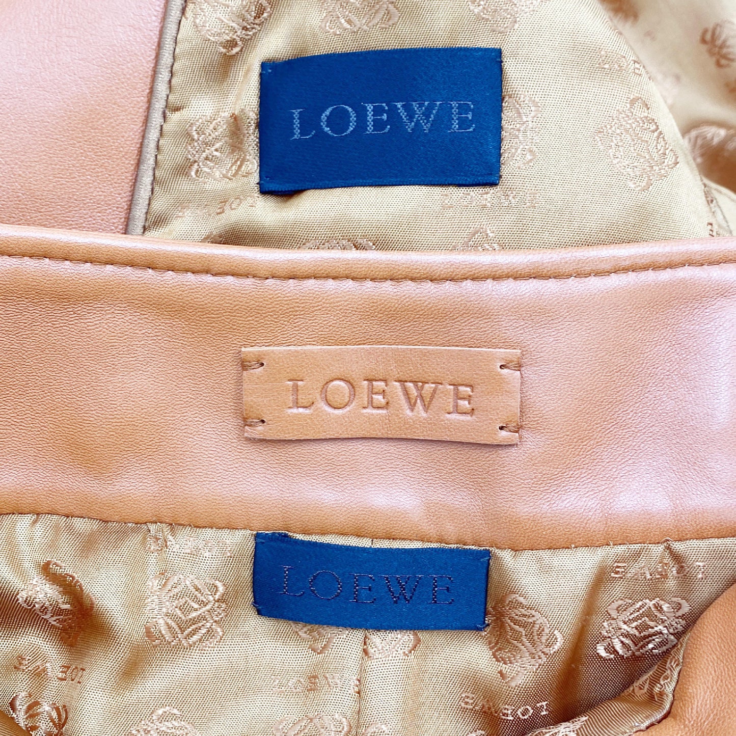 LOEWE LOEWE Set-up Leather Orange Size 34 Other Apparel