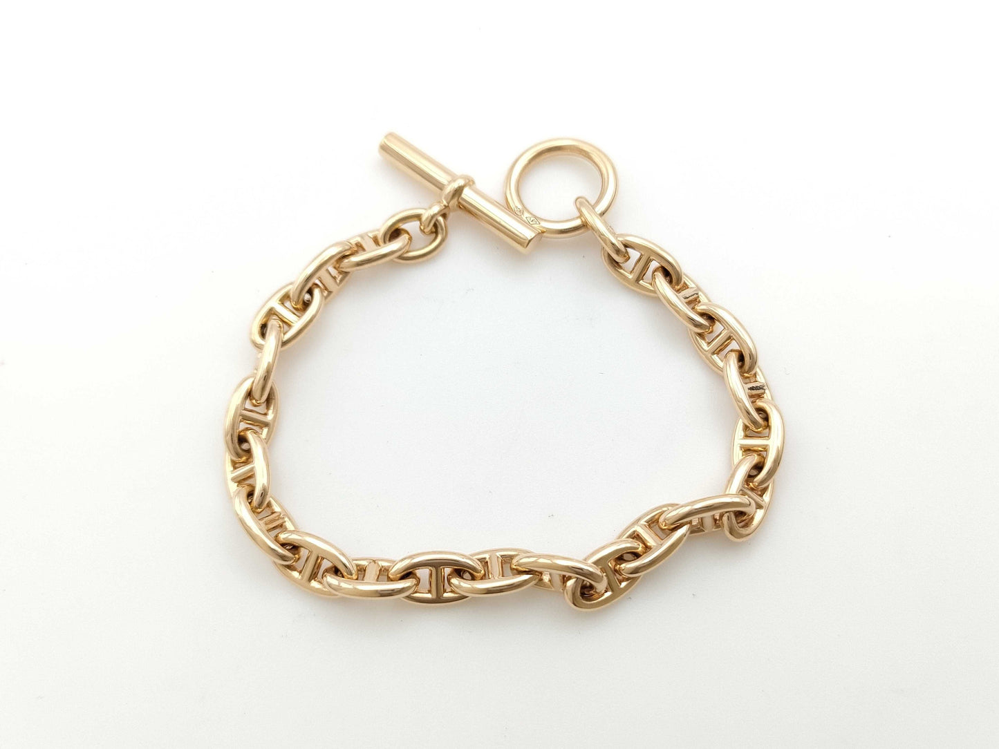HERMES Chaine d'Ancre TPM 22-link PG Au750 20.3g Bracelet/Bangle 