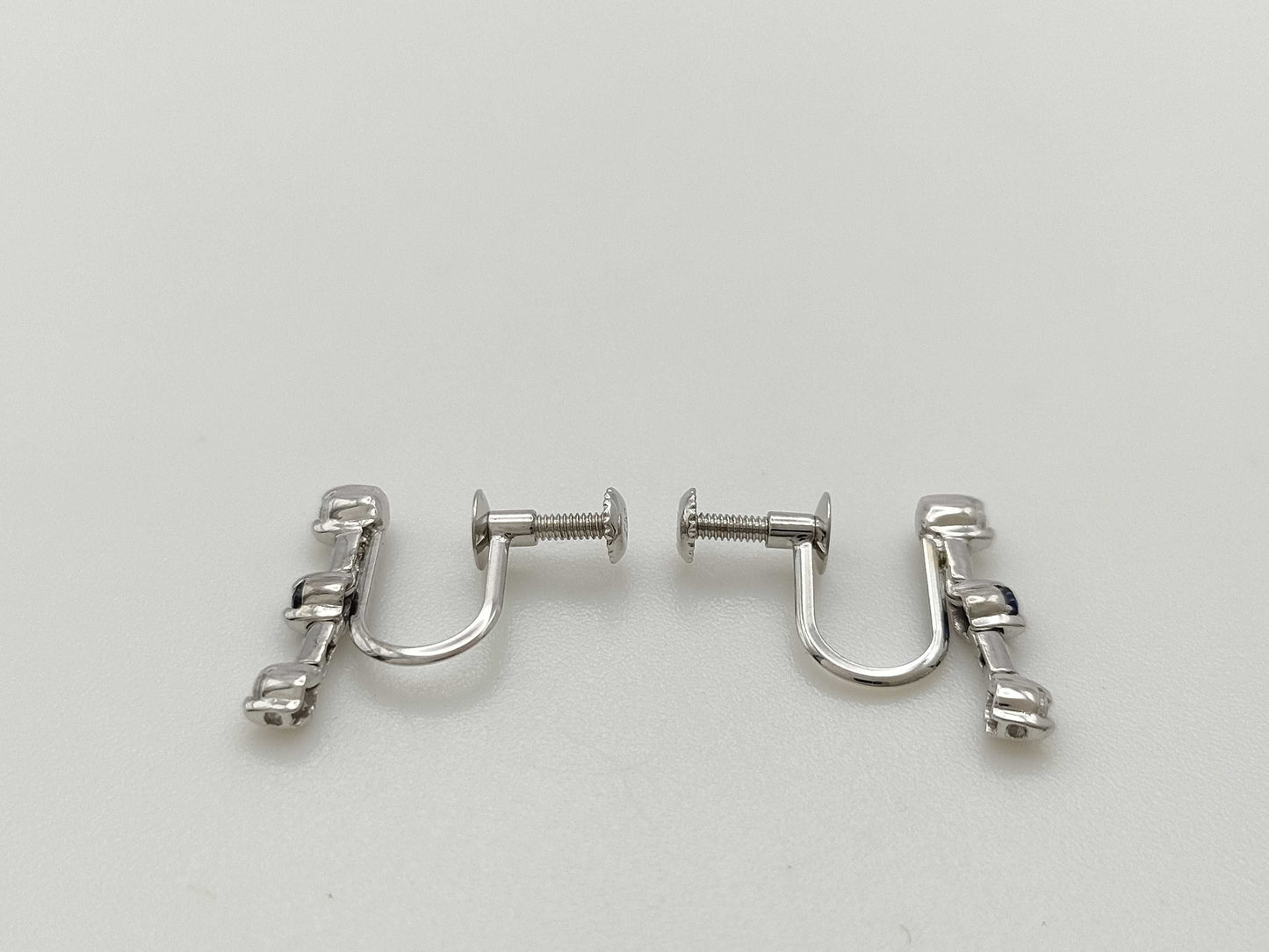 Colored Stone and Transparent Stone K14WG 1.5g Earrings 