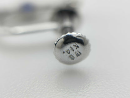 Colored Stone and Transparent Stone K14WG 1.5g Earrings 