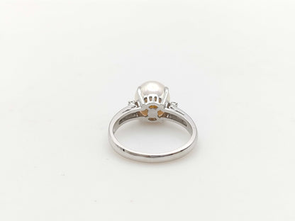 Pearl diameter: approx. 8.6mm, D0.064ct, PT900, 5.2g, Ring 