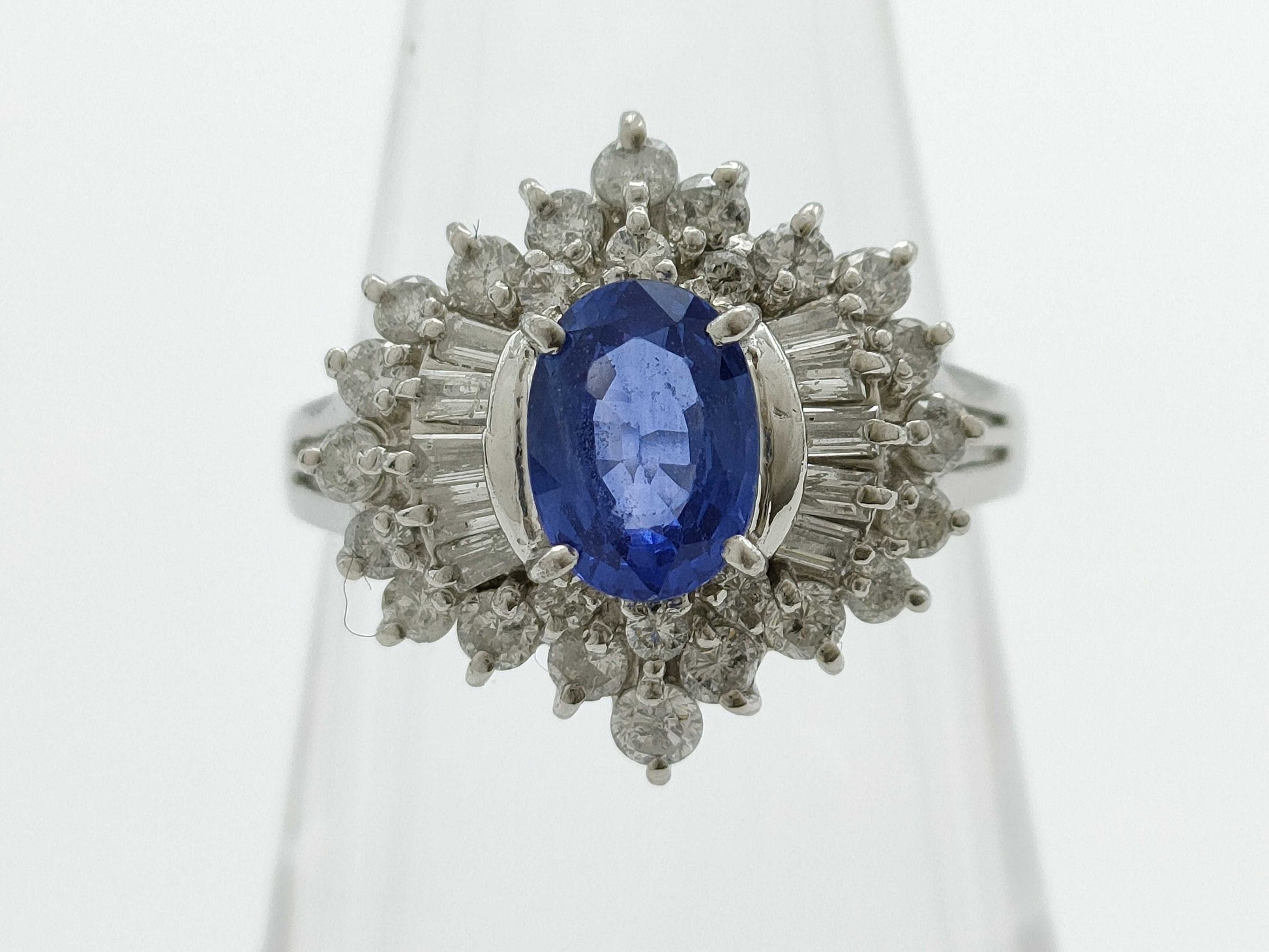 S1.00ct D0.70ct PT900 6.2g Ring 