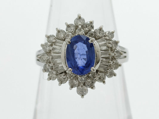 S1.00ct D0.70ct PT900 6.2g Ring 