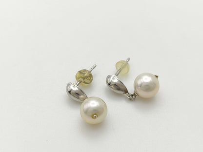 Pearl diameter approximately 7.6mm*2 PT900 2.2g Earrings 
