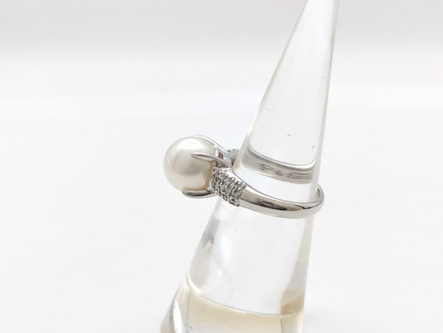 Pearl diameter: approx. 9.2mm, D0.18ct, PT900, 5.7g, Ring 