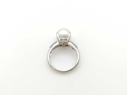 Pearl diameter: approx. 9.2mm, D0.18ct, PT900, 5.7g, Ring 