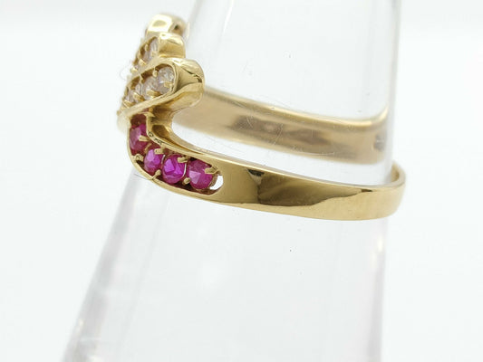 Colored Stone, Transparent Stone, K14, 2.7g Ring 