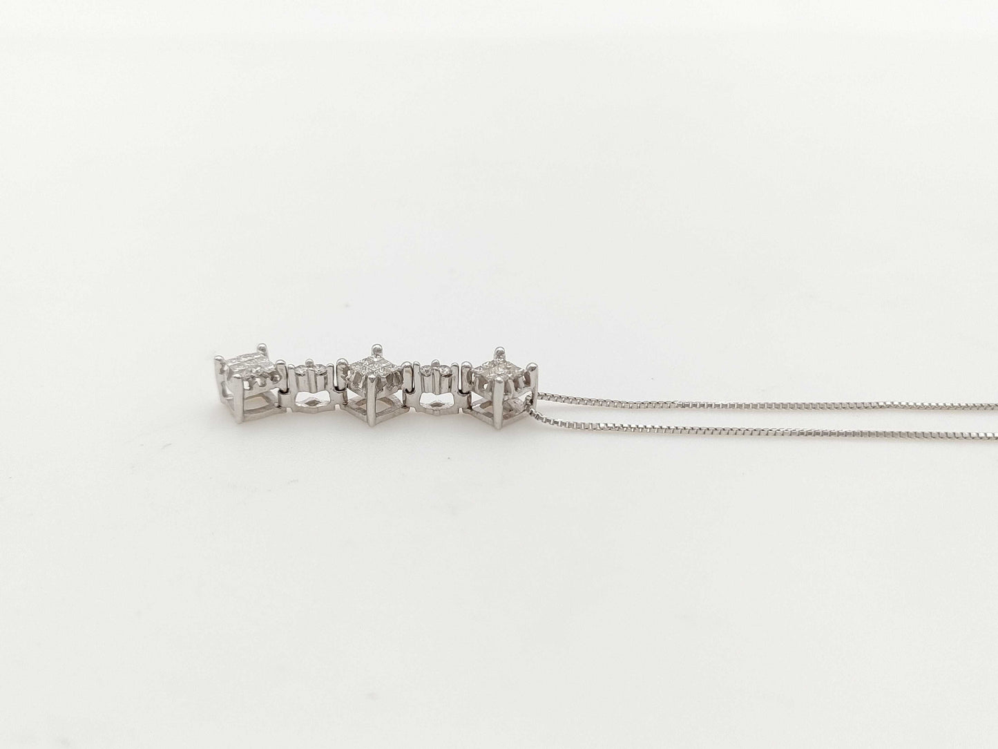 D0.33ct K18WG 3.4g Necklace 