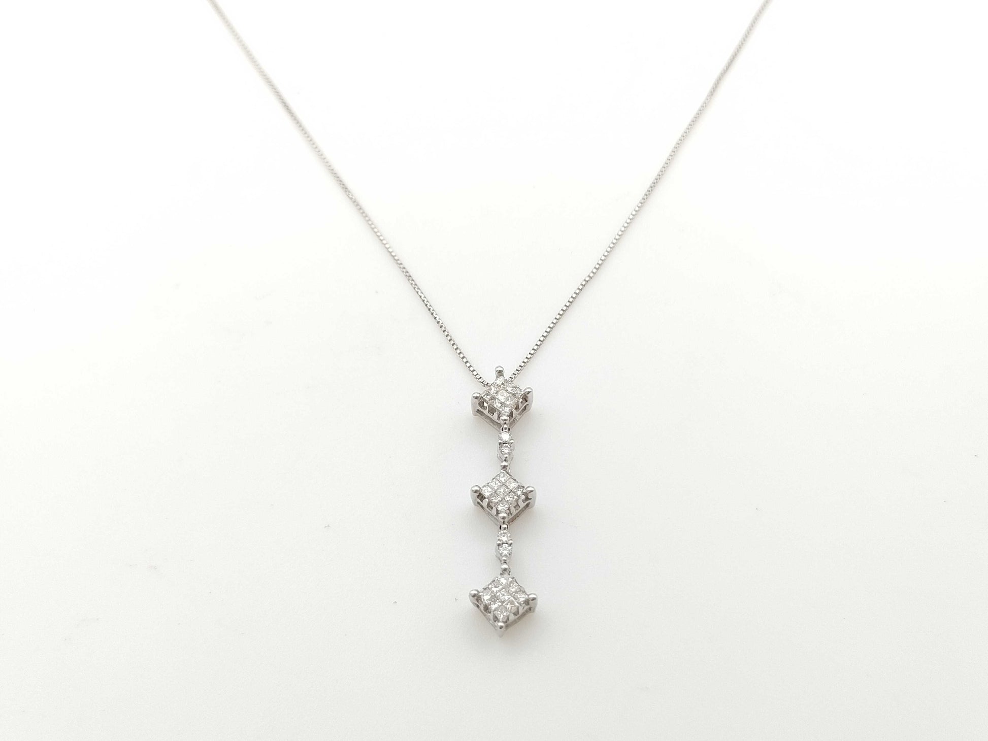 D0.33ct K18WG 3.4g Necklace 