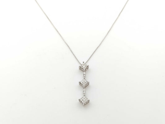 D0.33ct K18WG 3.4g Necklace 