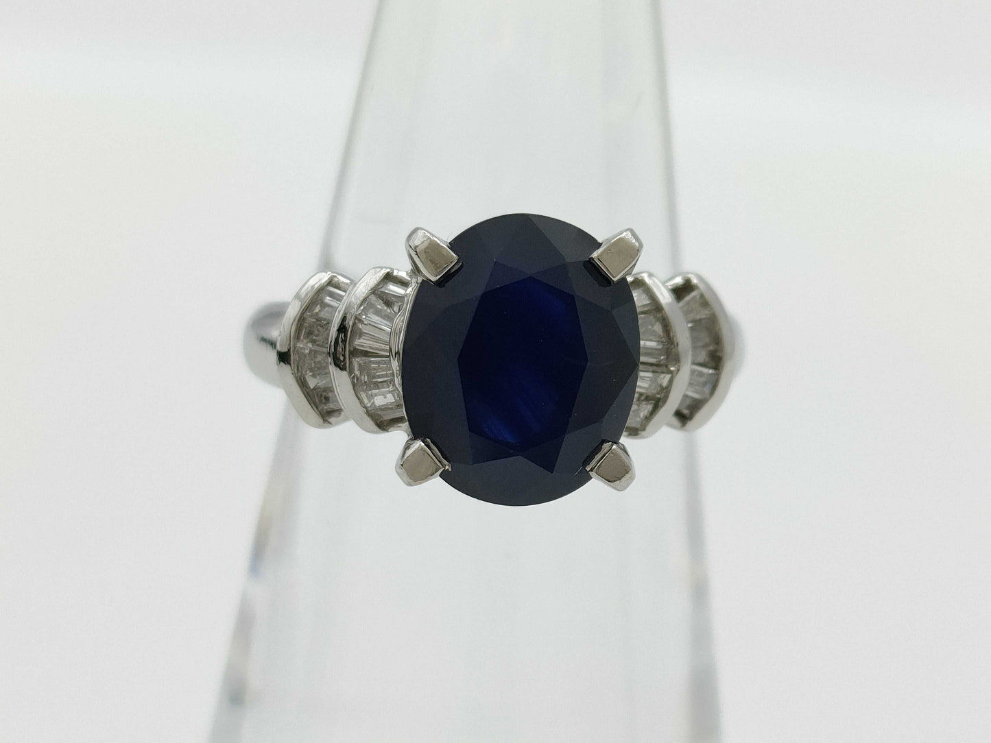 S3.00ct D0.25ct PT900 7.3g Ring 