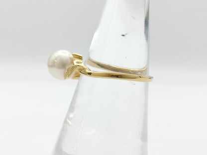 MIKIMOTO Pearl Ring, 7.7mm Diameter, 18K Gold, 2.7g 