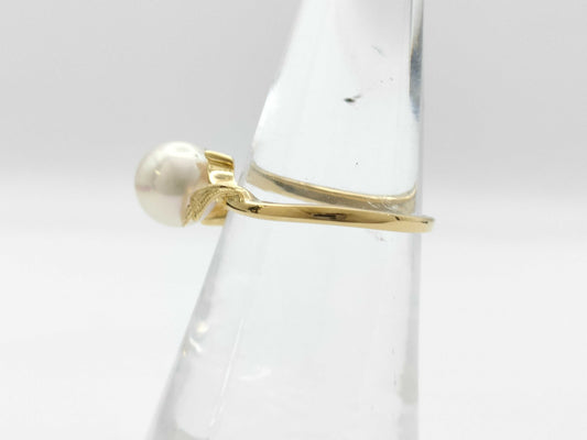 MIKIMOTO Pearl Ring, 7.7mm Diameter, 18K Gold, 2.7g 