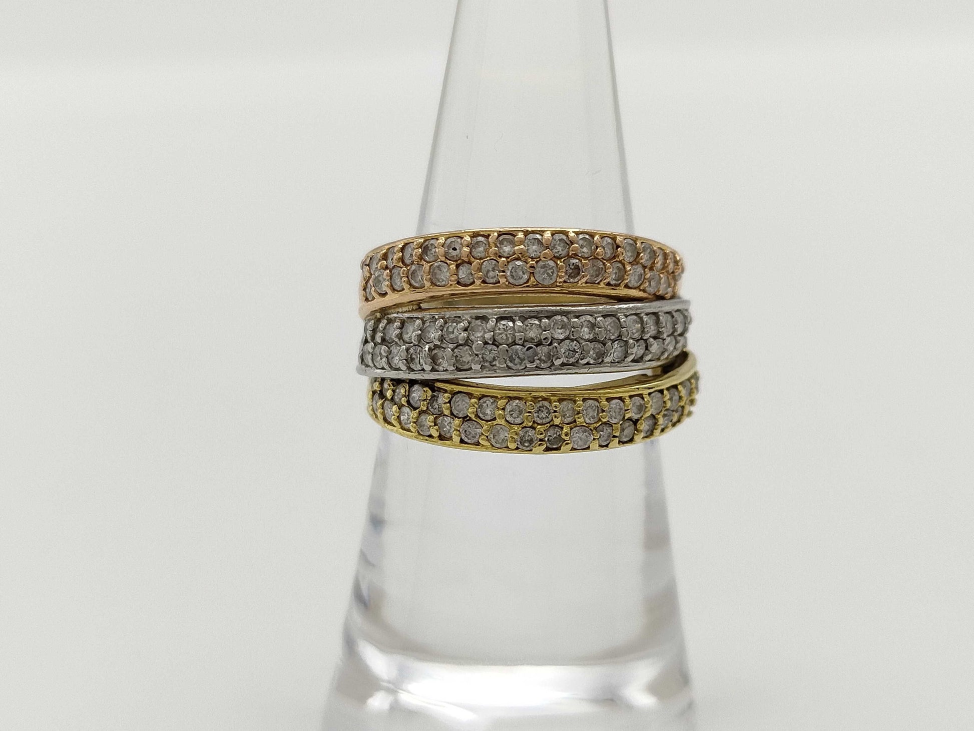 D1.00ct K18/PT900 9.6g Ring 