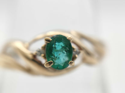 Emerald and Diamond 18K 1.4g Ring 