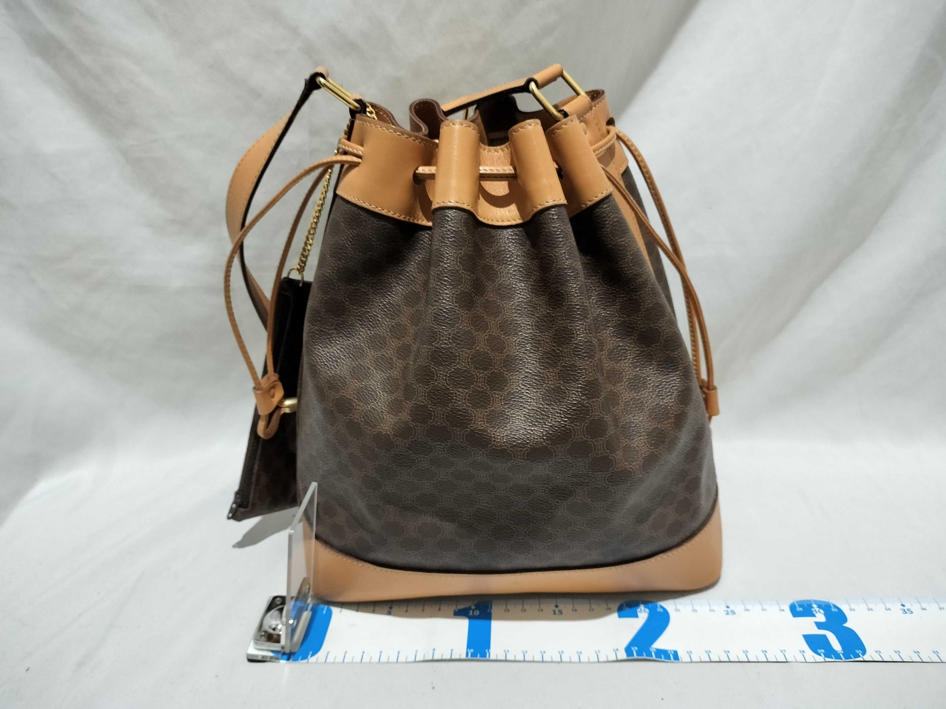 CELINE Macadam Drawstring Shoulder Bag