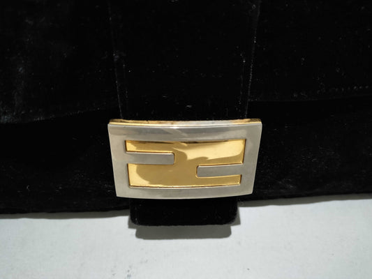 FENDI Suede Black Handbag Shoulder Bag