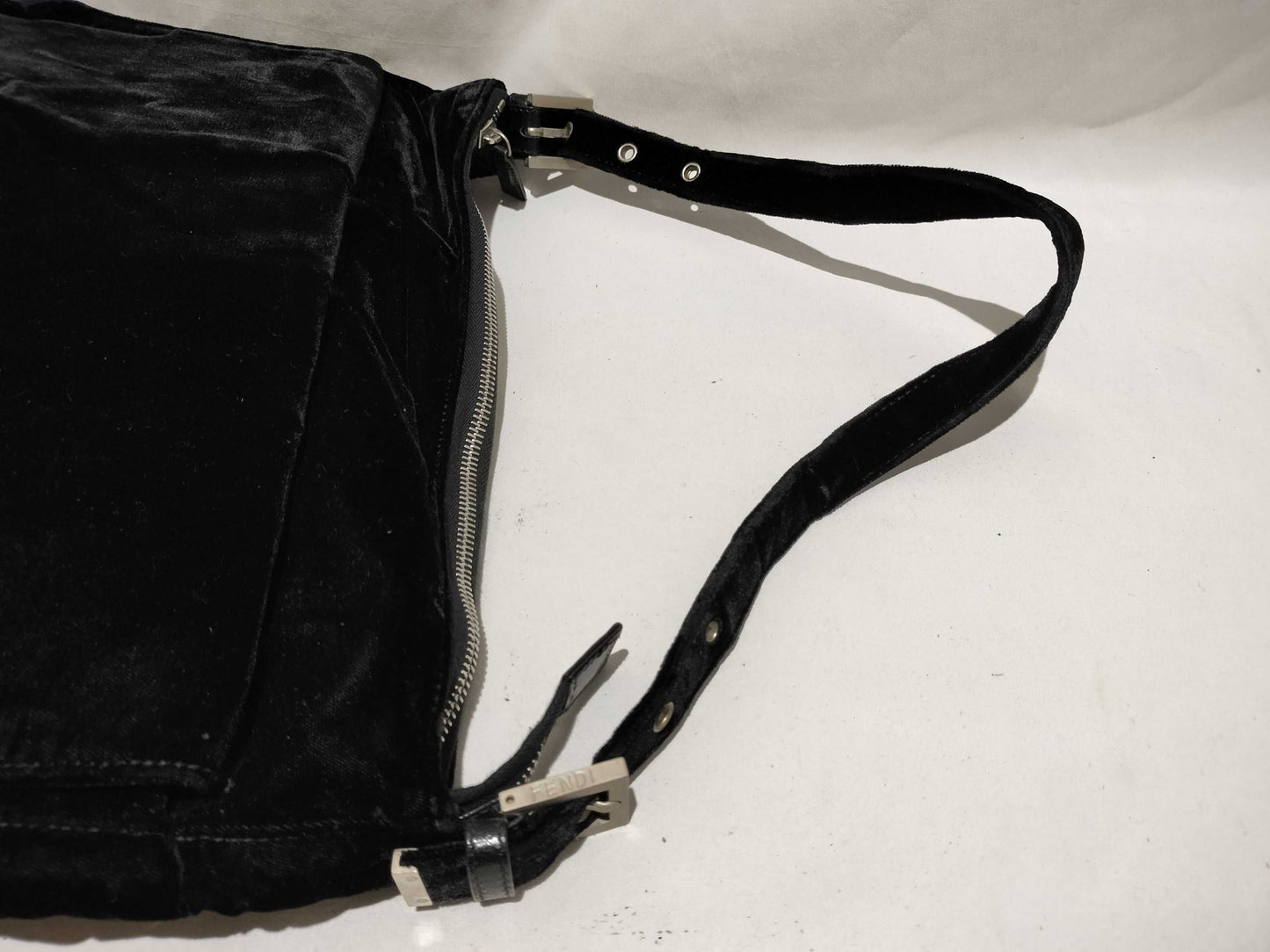 FENDI Suede Black Handbag Shoulder Bag