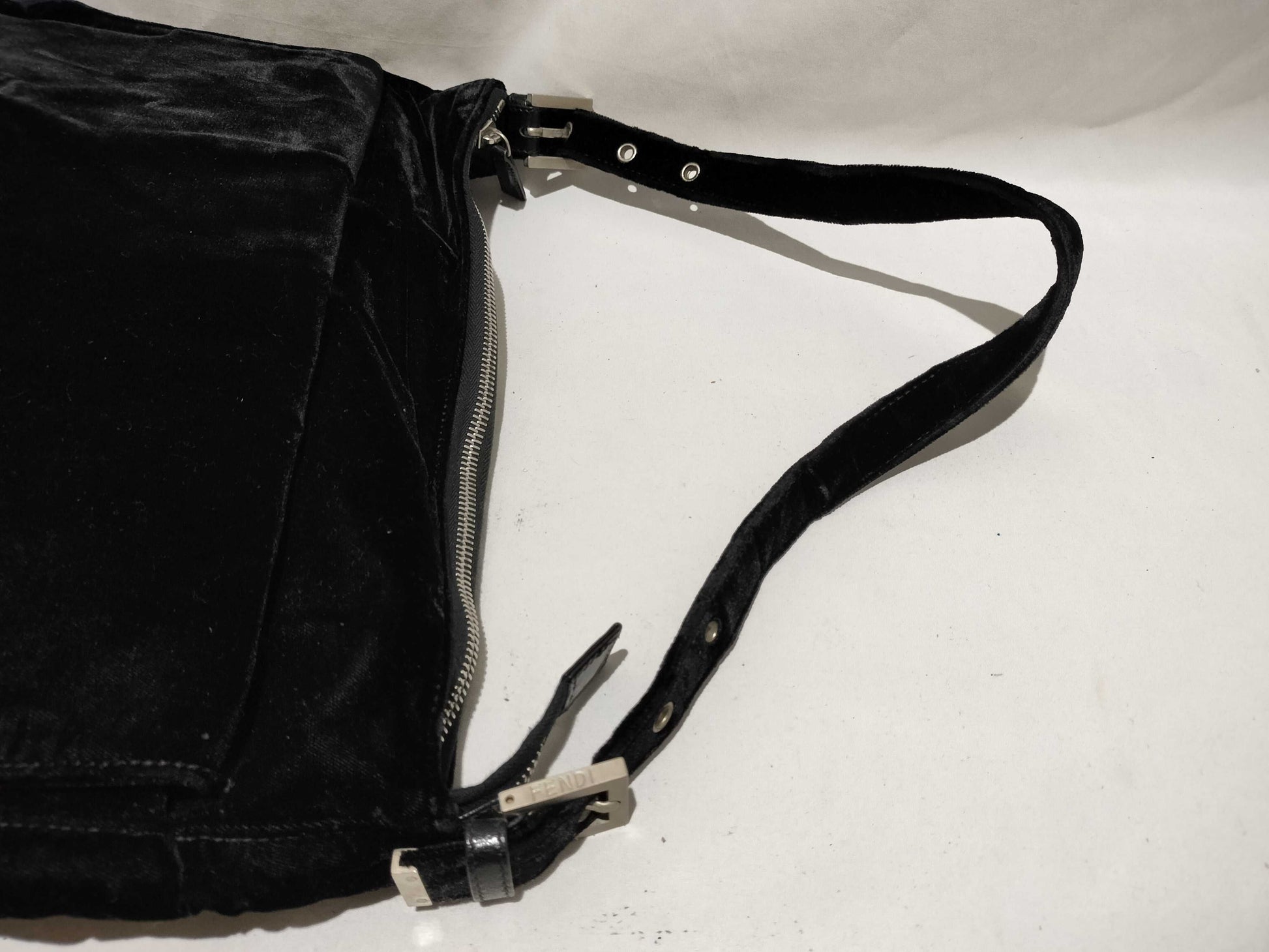 FENDI Suede Black Handbag Shoulder Bag