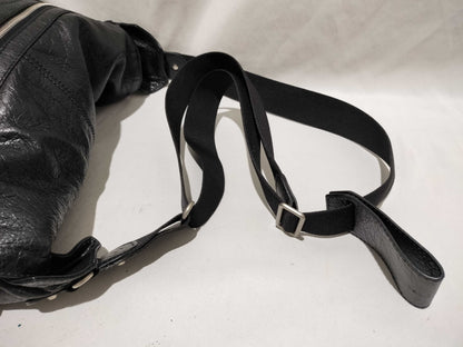 BALENCIAGA Black Leather Crossbody Shoulder Bag