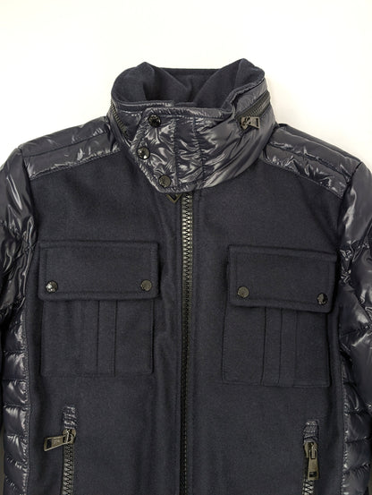 MONCLER MONCLER Wool Down Coat Jacket with Black Patch