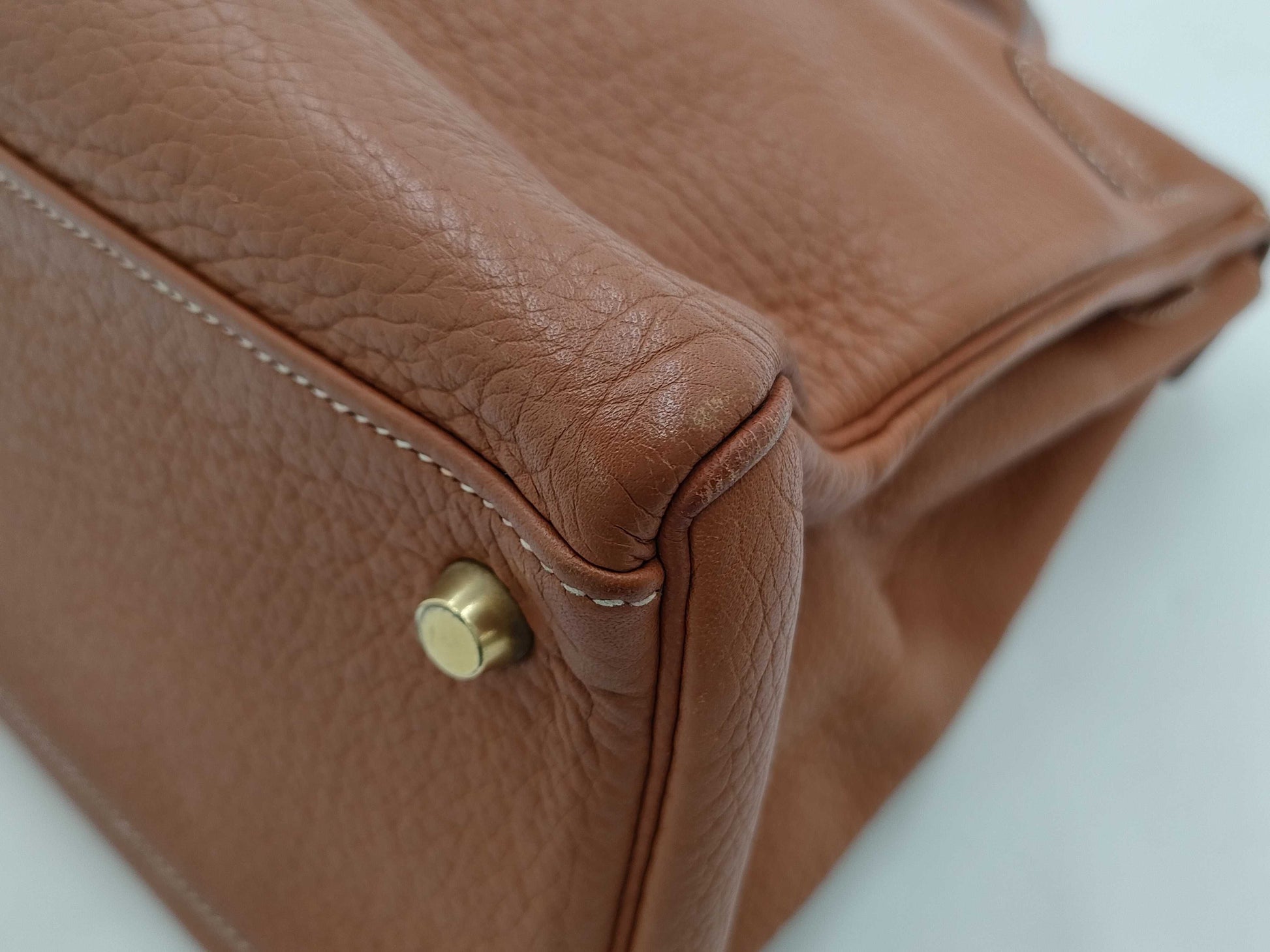 HERMES Kelly 35 Taurillon Clemence 2-Way Bag with "Y" Stamp, Gold Hardware, Handbag