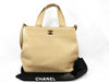 CHANEL Leather Turnlock 2-Way Leather Tote Bag, Beige, Handbag