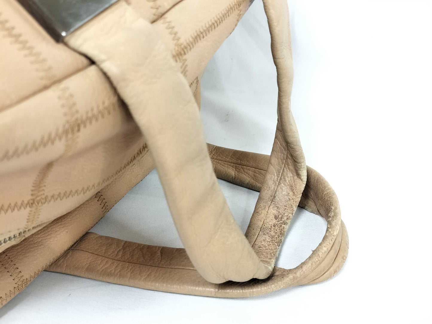 CHANEL Caviar Skin Handbag with Coco Mark and Silver Hardware, Beige