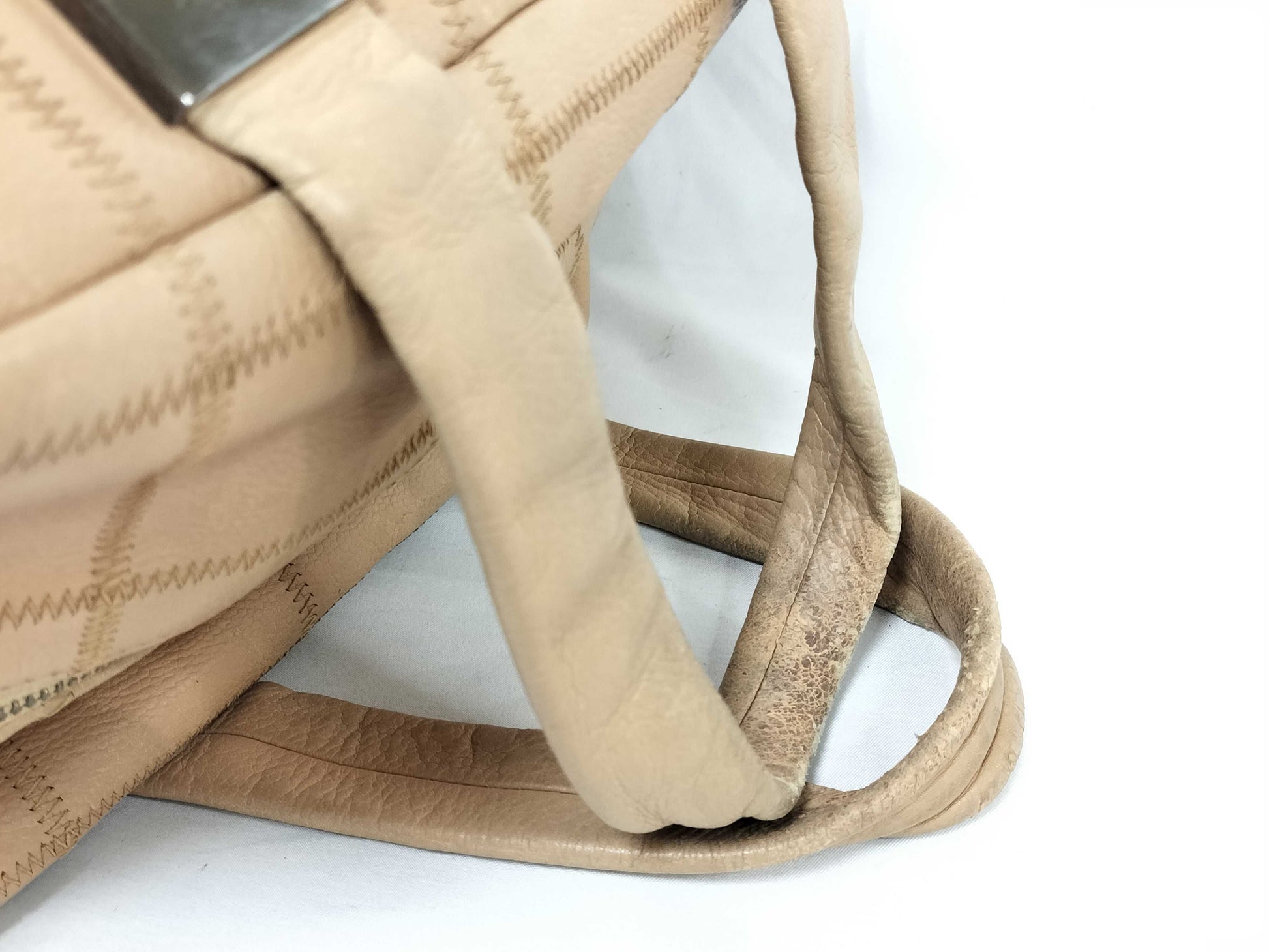 CHANEL Caviar Skin Handbag with Coco Mark and Silver Hardware, Beige