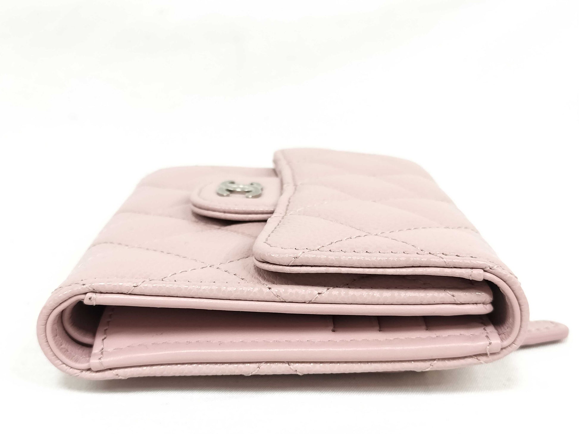 CHANEL Caviar Skin Tri-fold Wallet, Pink Caviar Skin