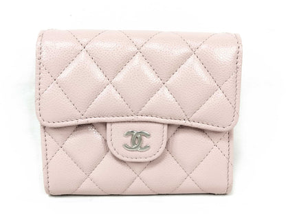 CHANEL Caviar Skin Tri-fold Wallet, Pink Caviar Skin
