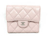 CHANEL Caviar Skin Tri-fold Wallet, Pink Caviar Skin
