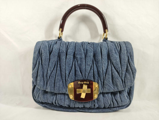 miu miu miu miu denim tortoiseshell handbag Matelasse handbag