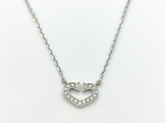Cartier C Heart Diamond Necklace in WG 750, 5.3g 