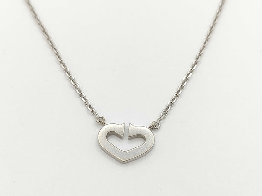 Cartier C Heart Diamond Necklace in WG 750, 5.3g 