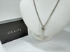 GUCCI 925 logo plate double chain necklace in silver