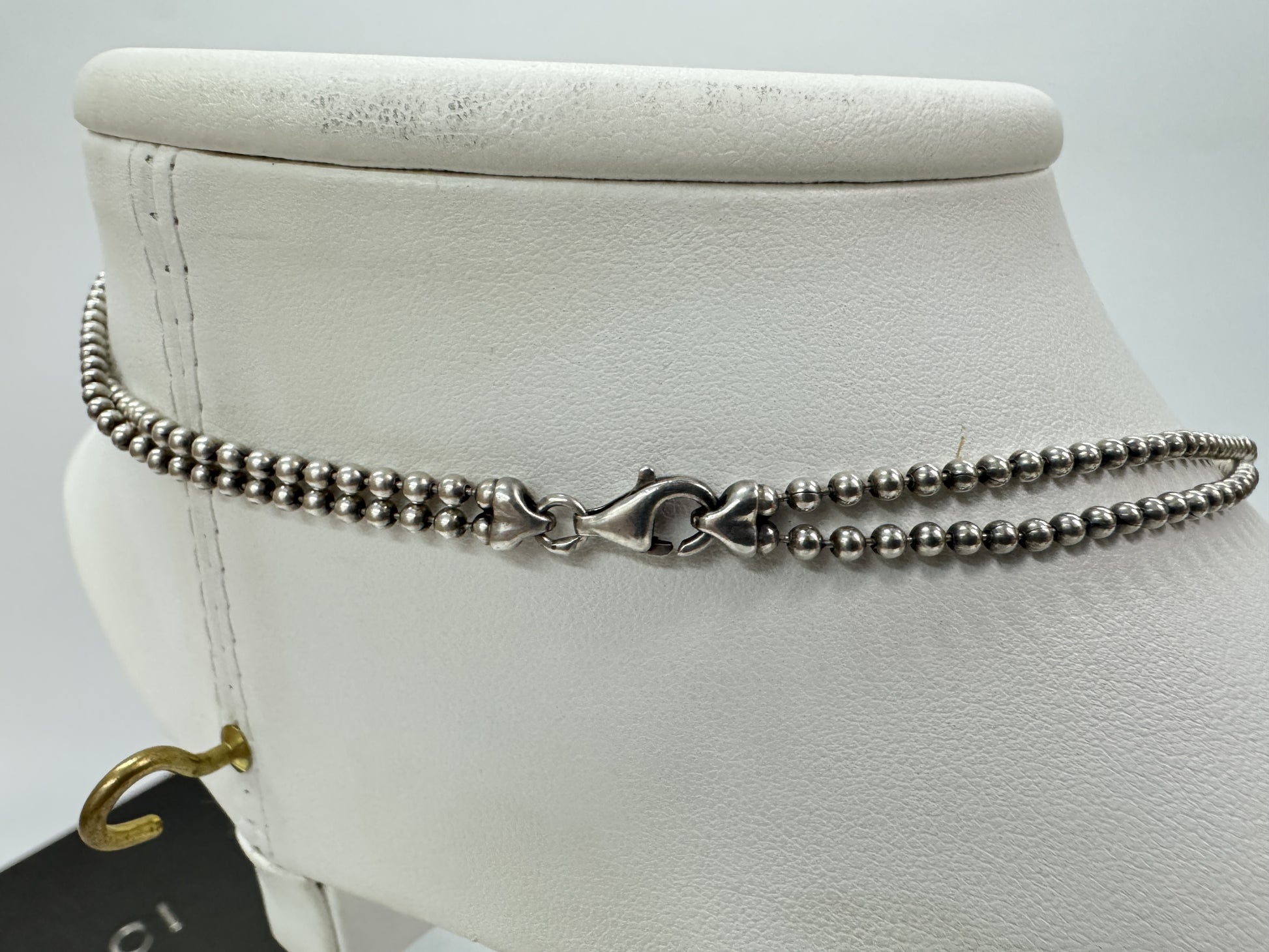 GUCCI 925 logo plate double chain necklace in silver