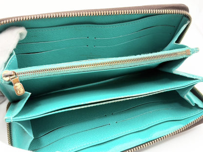 LOUIS VUITTON Monogram V Zippy Wallet M60928 Turquoise Round Zip Wallet CA0195 Wallet