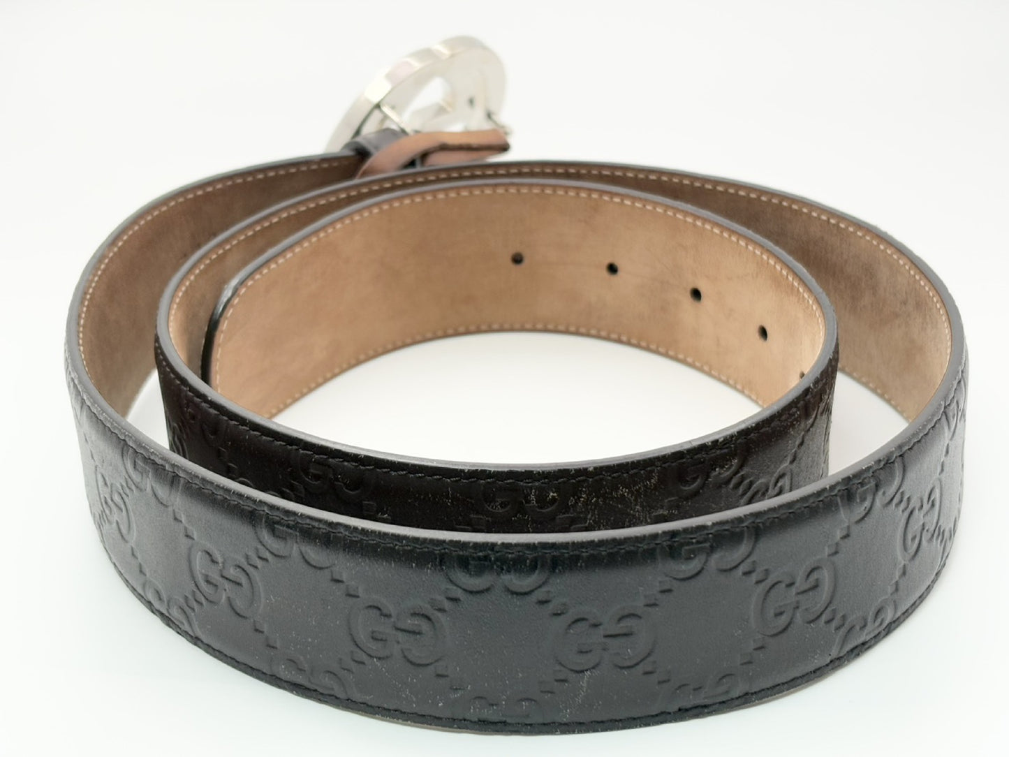 GUCCI Guccissima Gucci 411924 Interlocking G Guccissima Leather Belt 95/38 Brown Belt