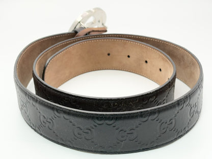 GUCCI Guccissima Gucci 411924 Interlocking G Guccissima Leather Belt 95/38 Brown Belt
