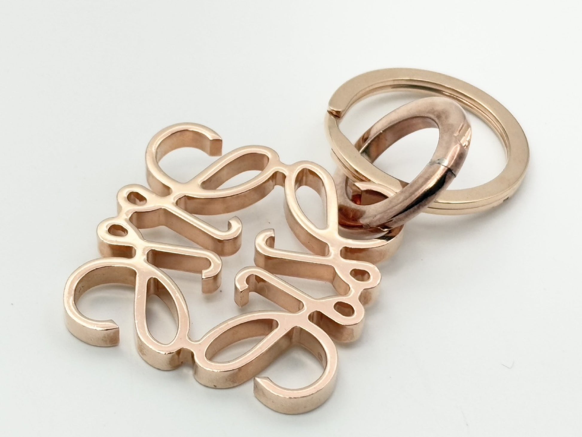 LOEWE Anagram Charm Key Ring Pink Gold Key Case/Key Holder