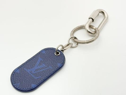 LOUIS VUITTON M67779 Porte-Clés Military Tab Charm Key Ring Blue CX0159 Key Case/Key Holder
