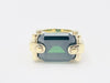 BOTTEGA VENETA Bottega Color Stone Emerald Cut Ring 925 Green x Gold Ring