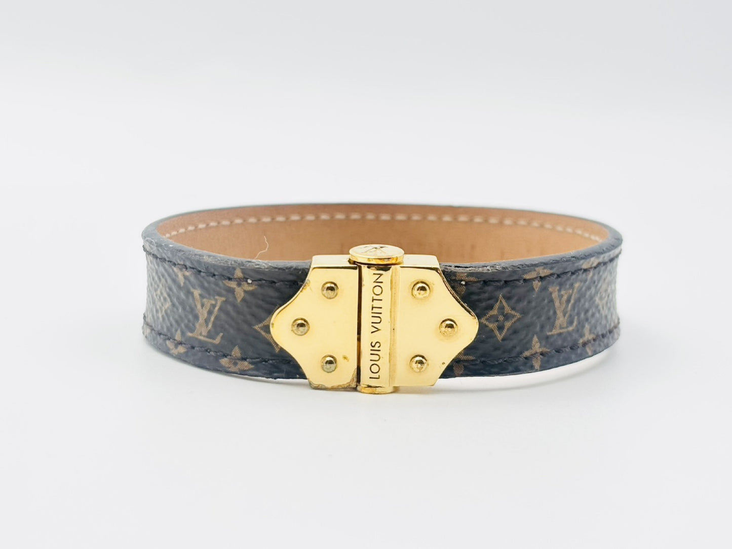 LOUIS VUITTON Monogram Spirit Bracelet M6689 PVC and Leather #19 Brown Monogram BC2158 Bracelet/Bangle