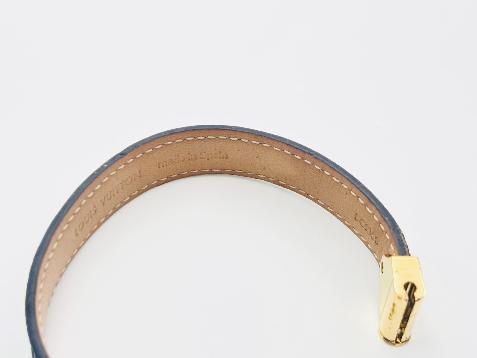 LOUIS VUITTON Monogram Spirit Bracelet M6689 PVC and Leather #19 Brown Monogram BC2158 Bracelet/Bangle