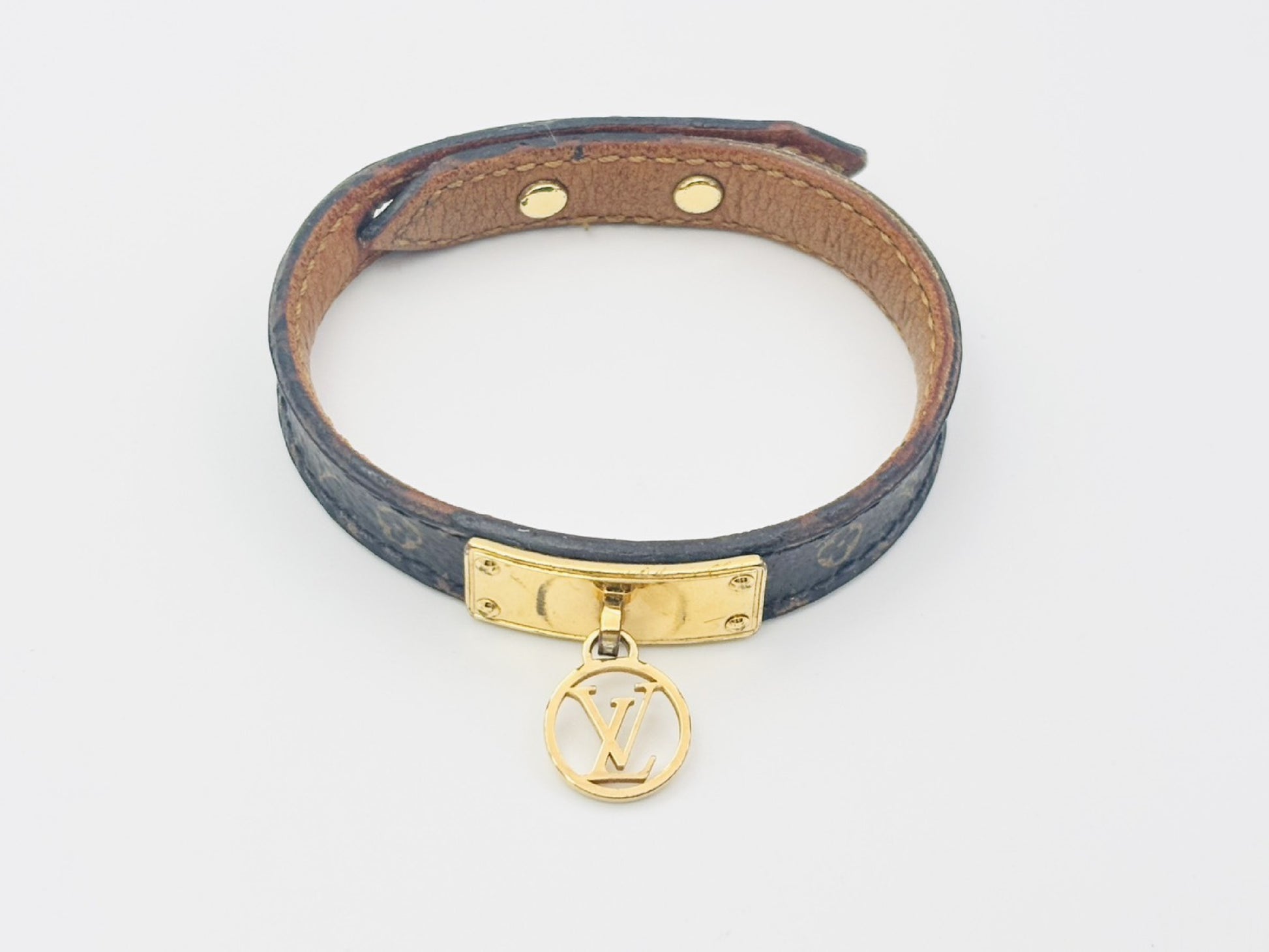 LOUIS VUITTON M4150 Logomania Bracelet #17 PVC and Leather Brown Monogram Bracelet/Bangle
