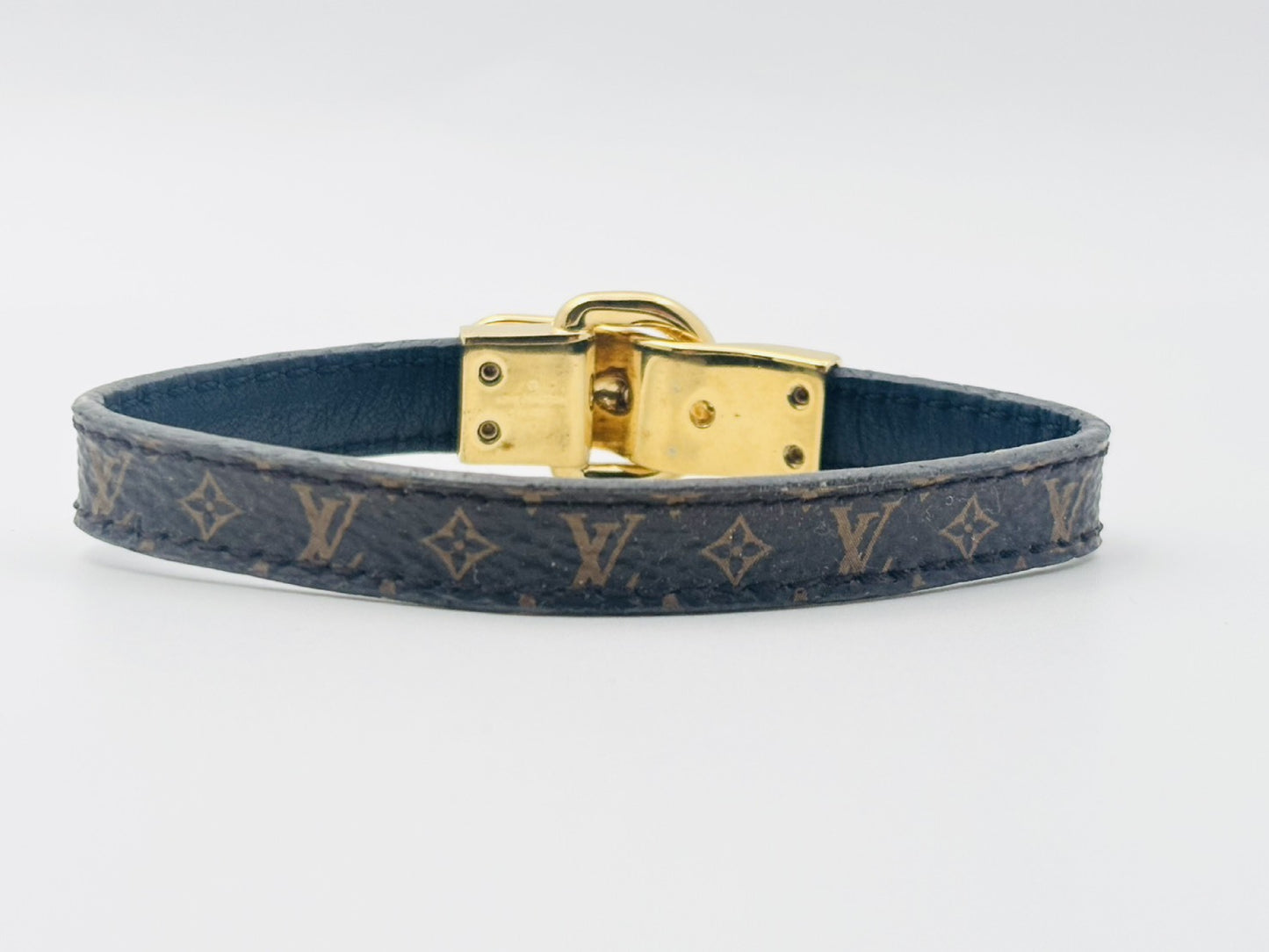 LOUIS VUITTON Monogram Louis Vuitton M6170 Bracelet Fasten Your LV Bracelet #19 PVC and Leather Brown Monogram BC2159 Bracelet/Bangle