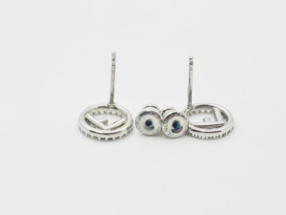 FENDI F is Fendi rhinestone earrings in silver